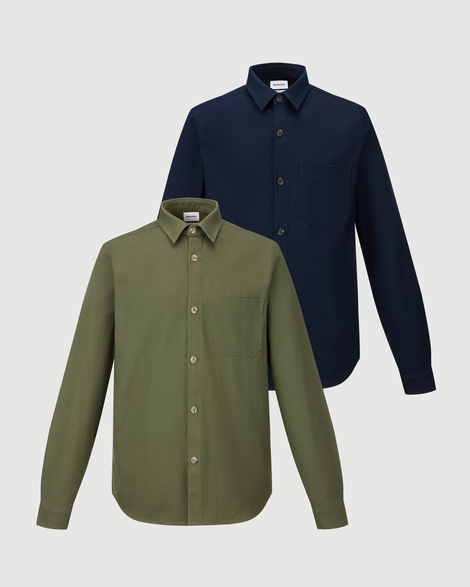2pk Balance Overskjorte Marine + Oliven