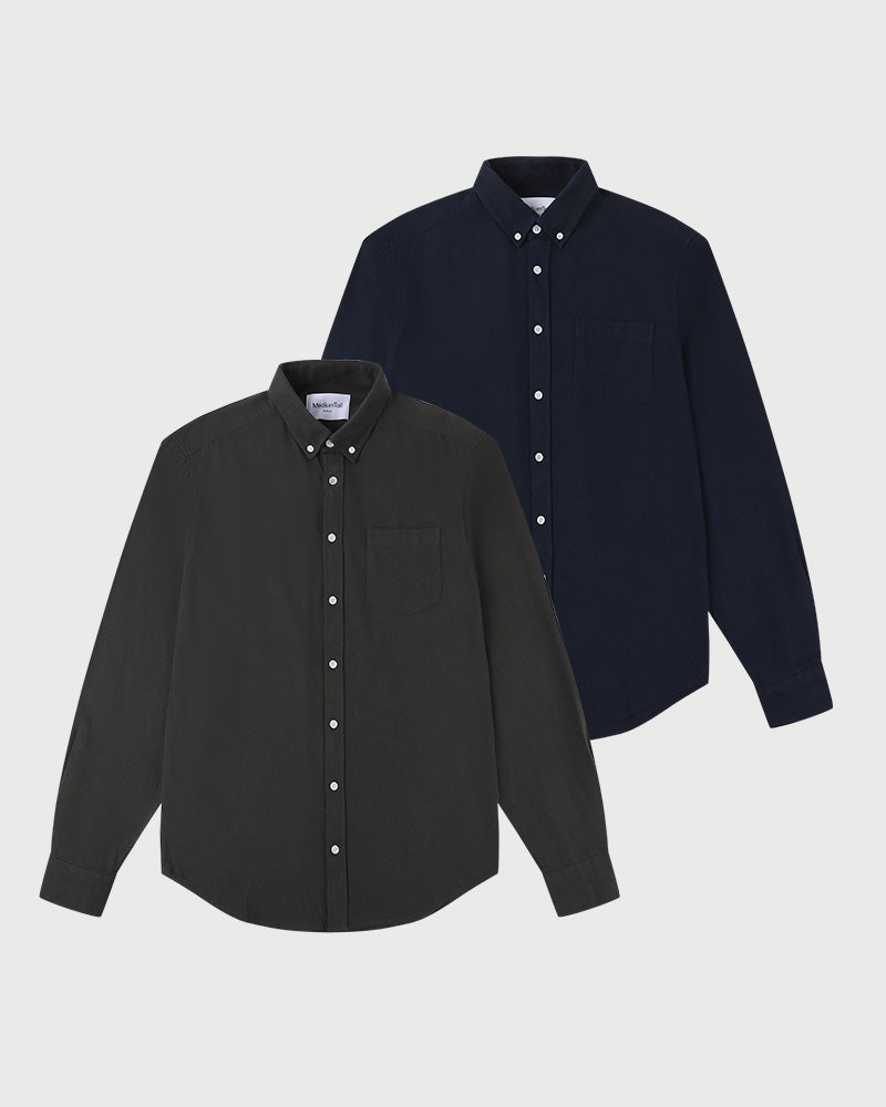 2pk Perfect Flannel Navy + Black Oyster