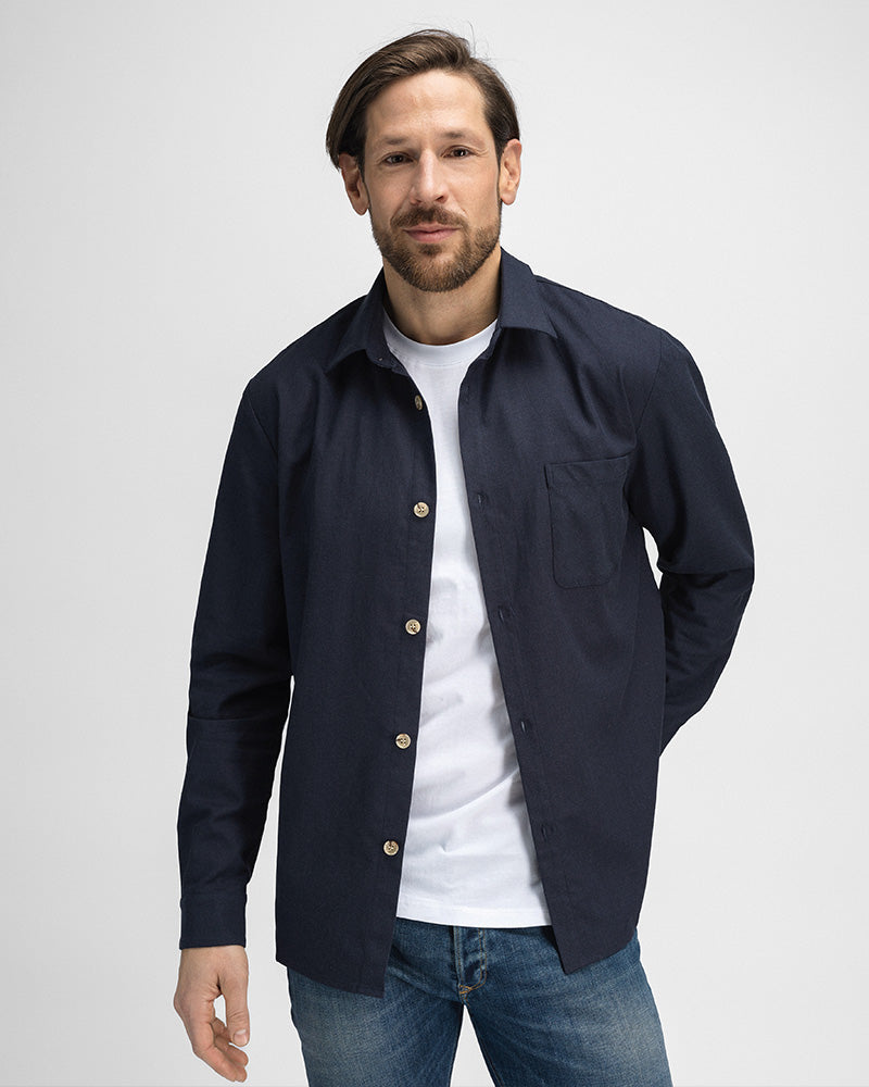 2pk Premium Linbukse + Overskjorte Marine