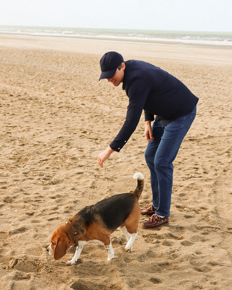 Piqué Button Down Navy