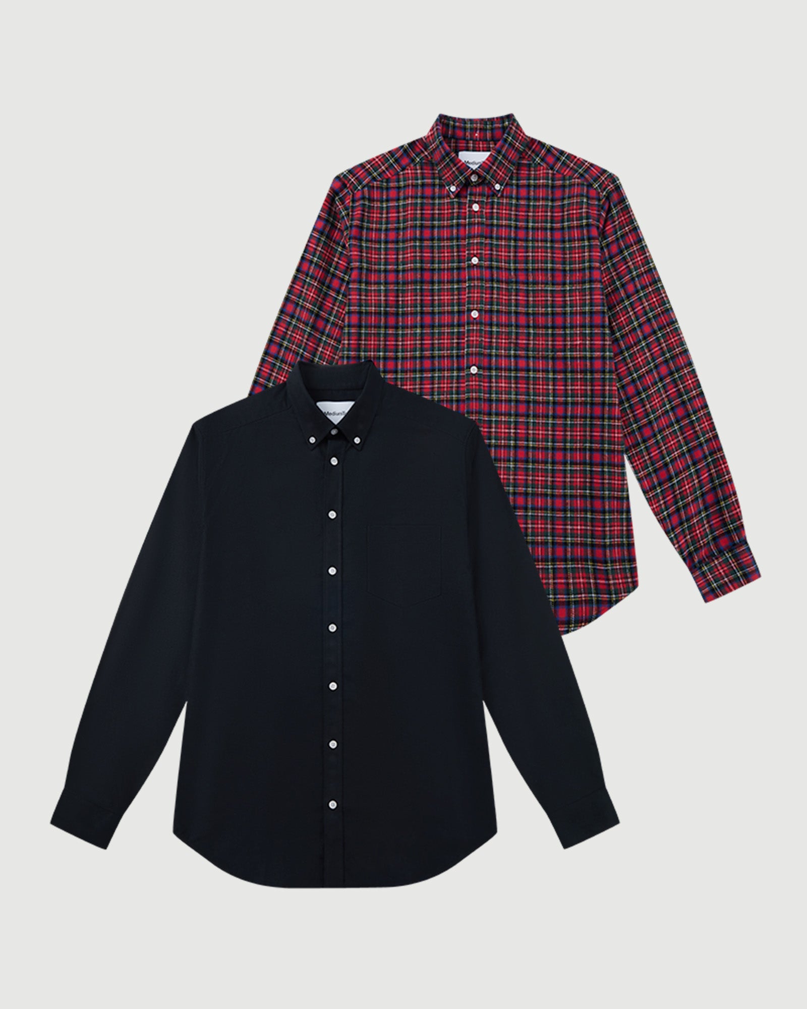 2pk Perfect Shirt Black + Flannel Noël