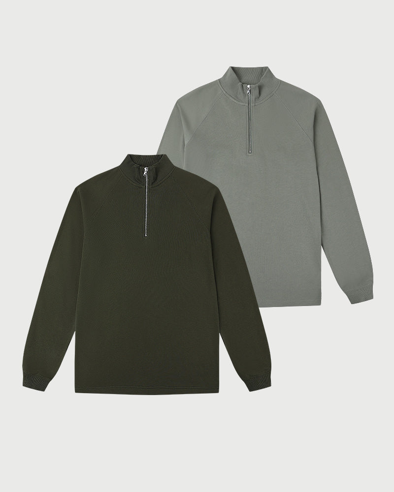 2pk Timeless Half-Zip Sea Spray + Forest Night