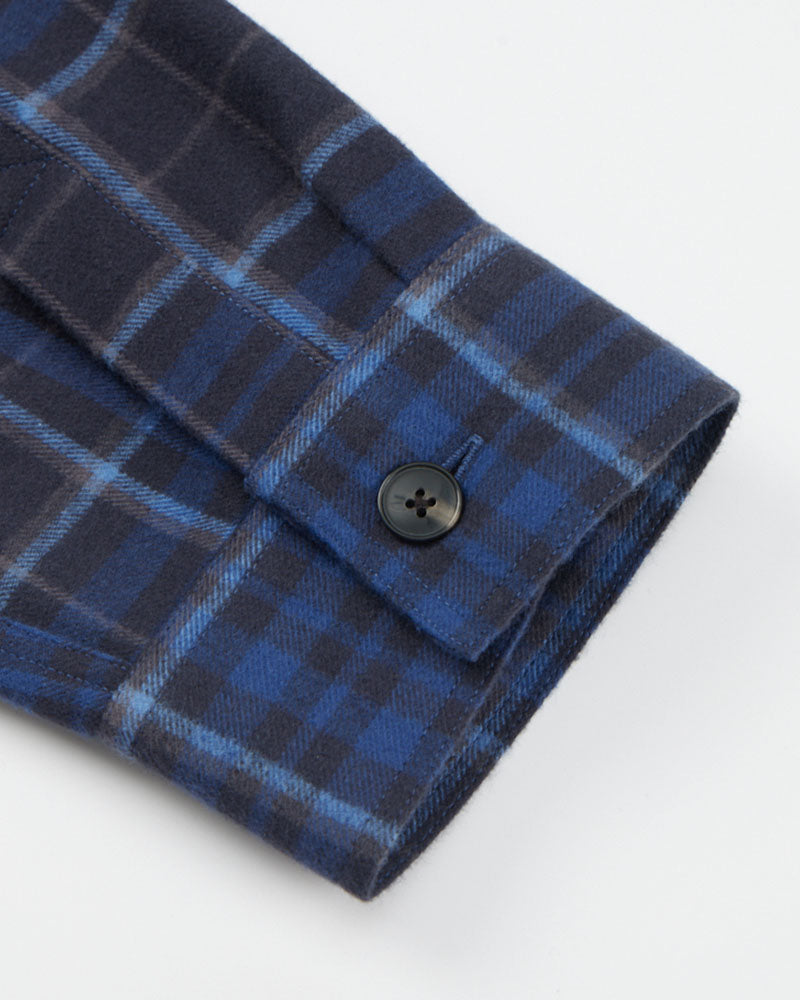 Flannel Overshirt Checkered Blue