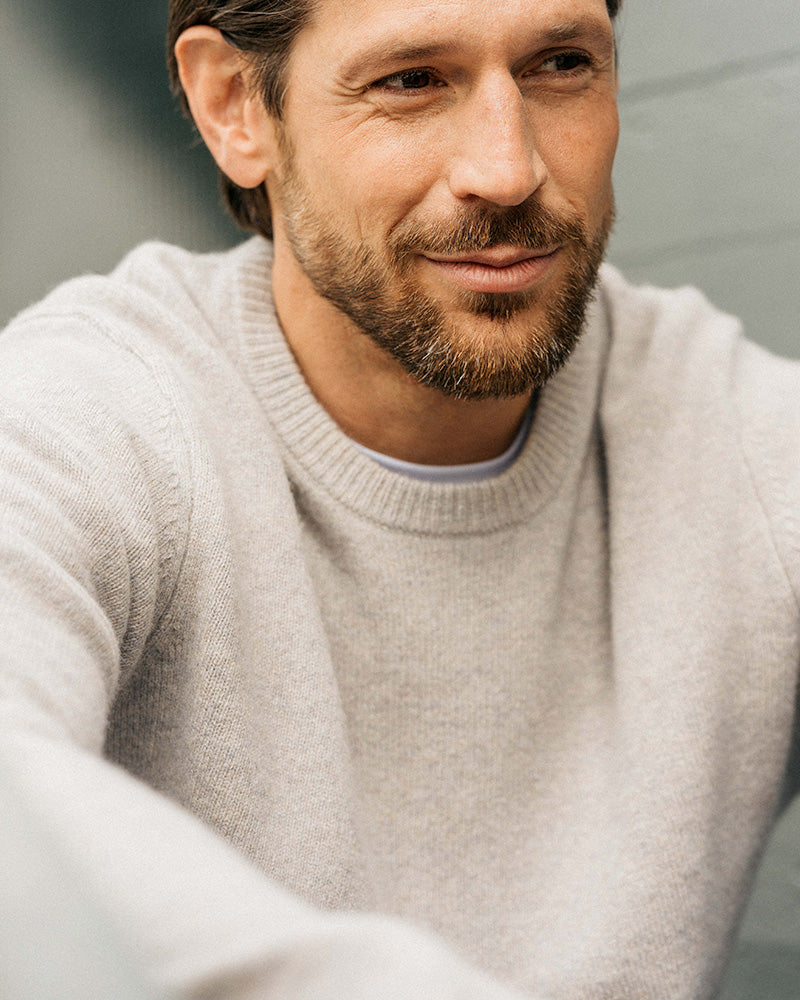 Merino Wool Crewneck Lysegrå