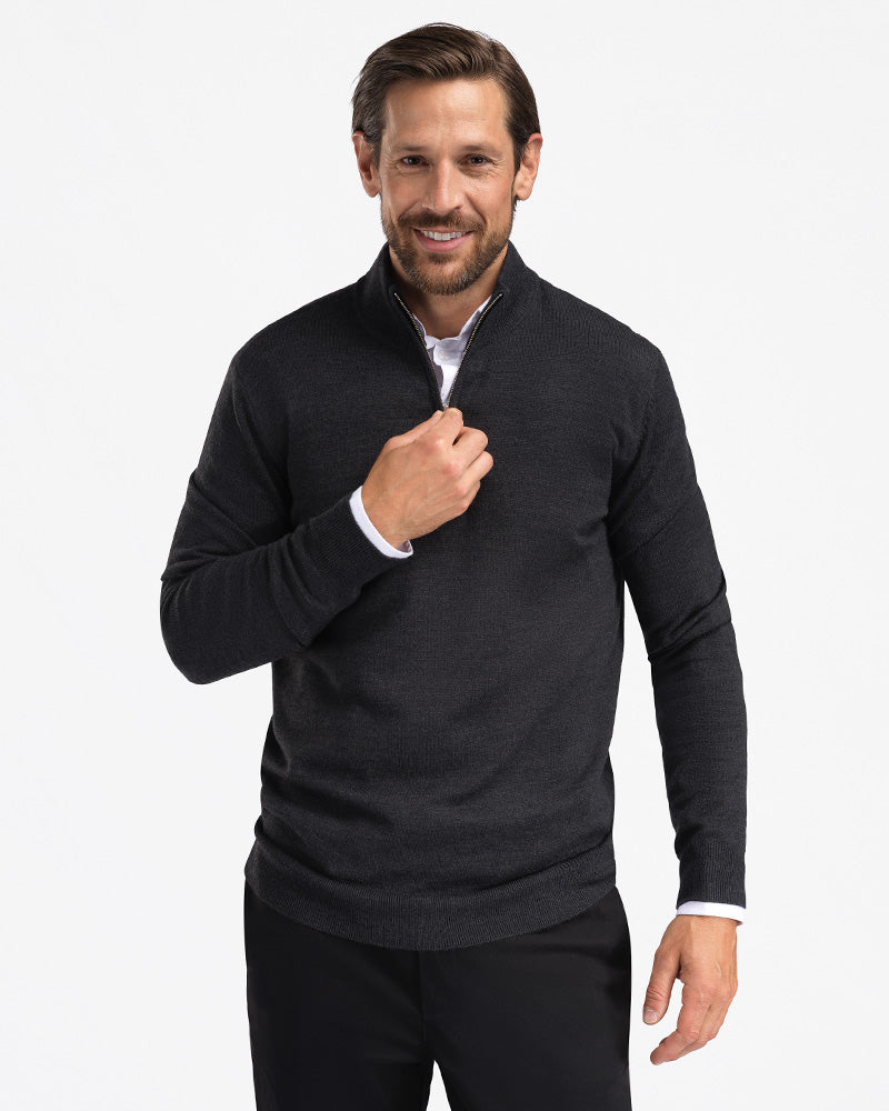 2pk Kvist Merino 3/4-Zip Grønn + Charcoal