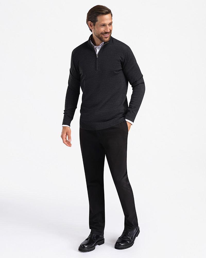 2pk Kvist Merino 3/4-Zip Grønn + Charcoal