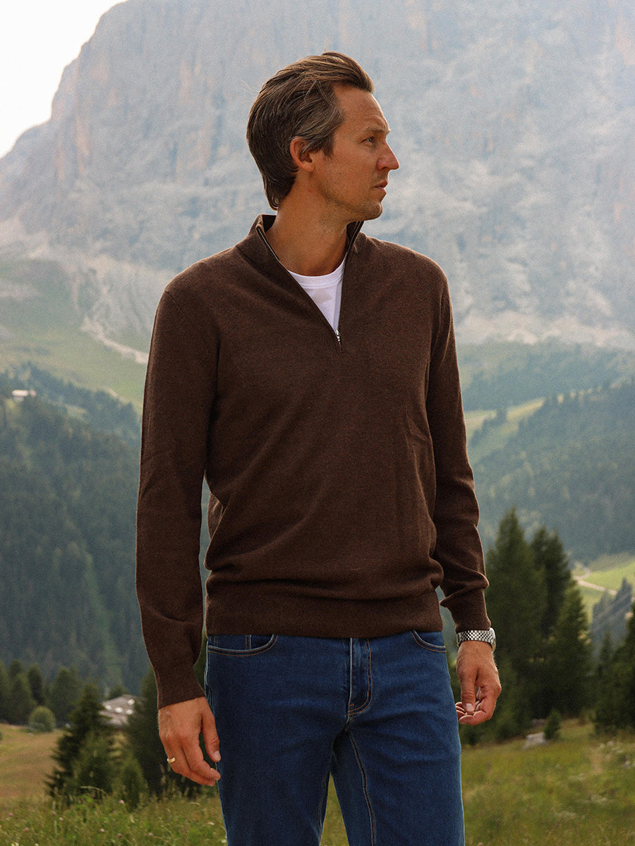 Kvist Merino 3/4-Zip Espresso