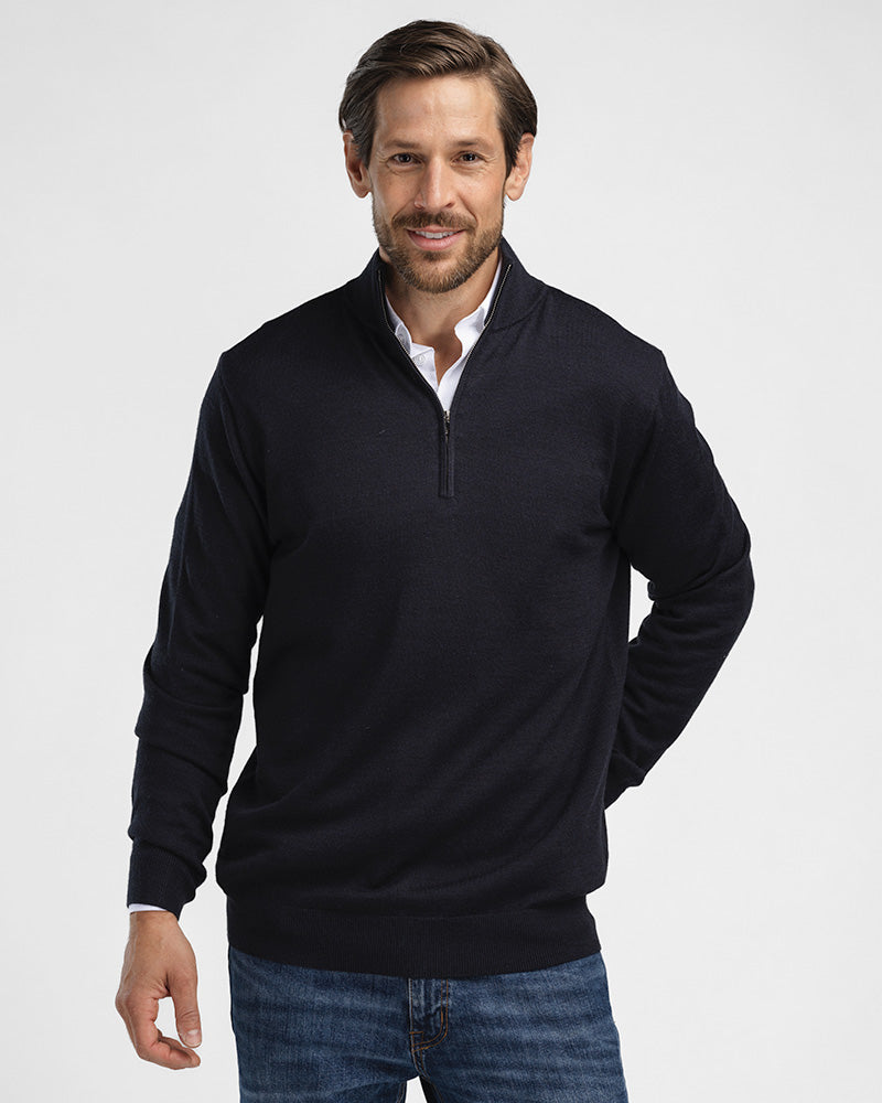 Kvist Merino 3/4-Zip Marine