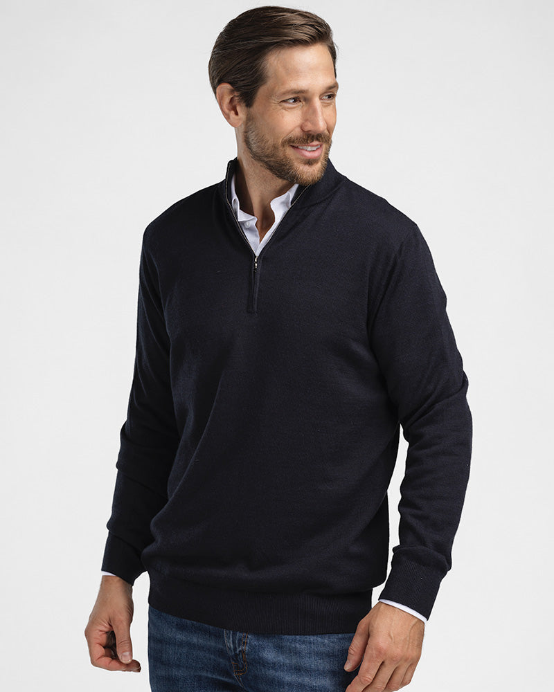 Kvist Merino 3/4-Zip Marine