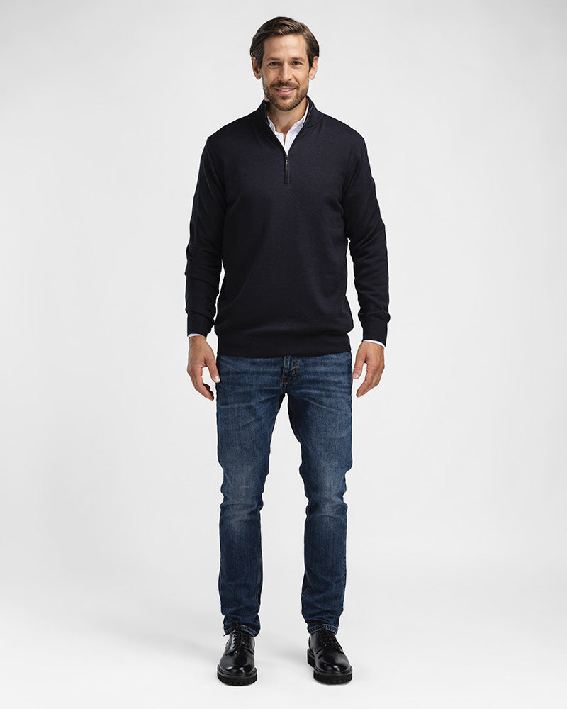 Kvist Merino 3/4-Zip Marine