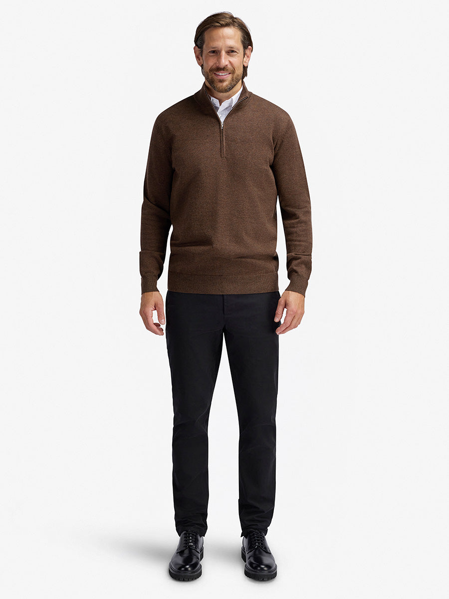 Kvist Merino 3/4-Zip Espresso