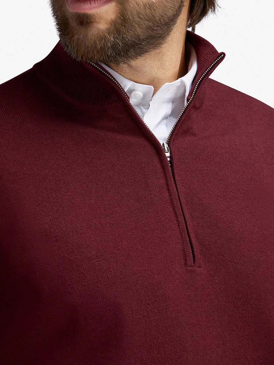 Kvist Merino 3/4-Zip Burgund