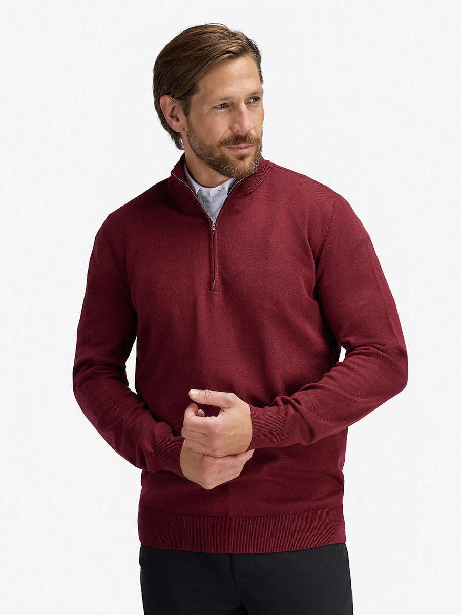 Kvist Merino 3/4-Zip Burgund