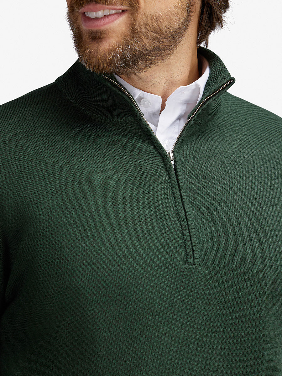 Kvist Merino 3/4-Zip Grønn