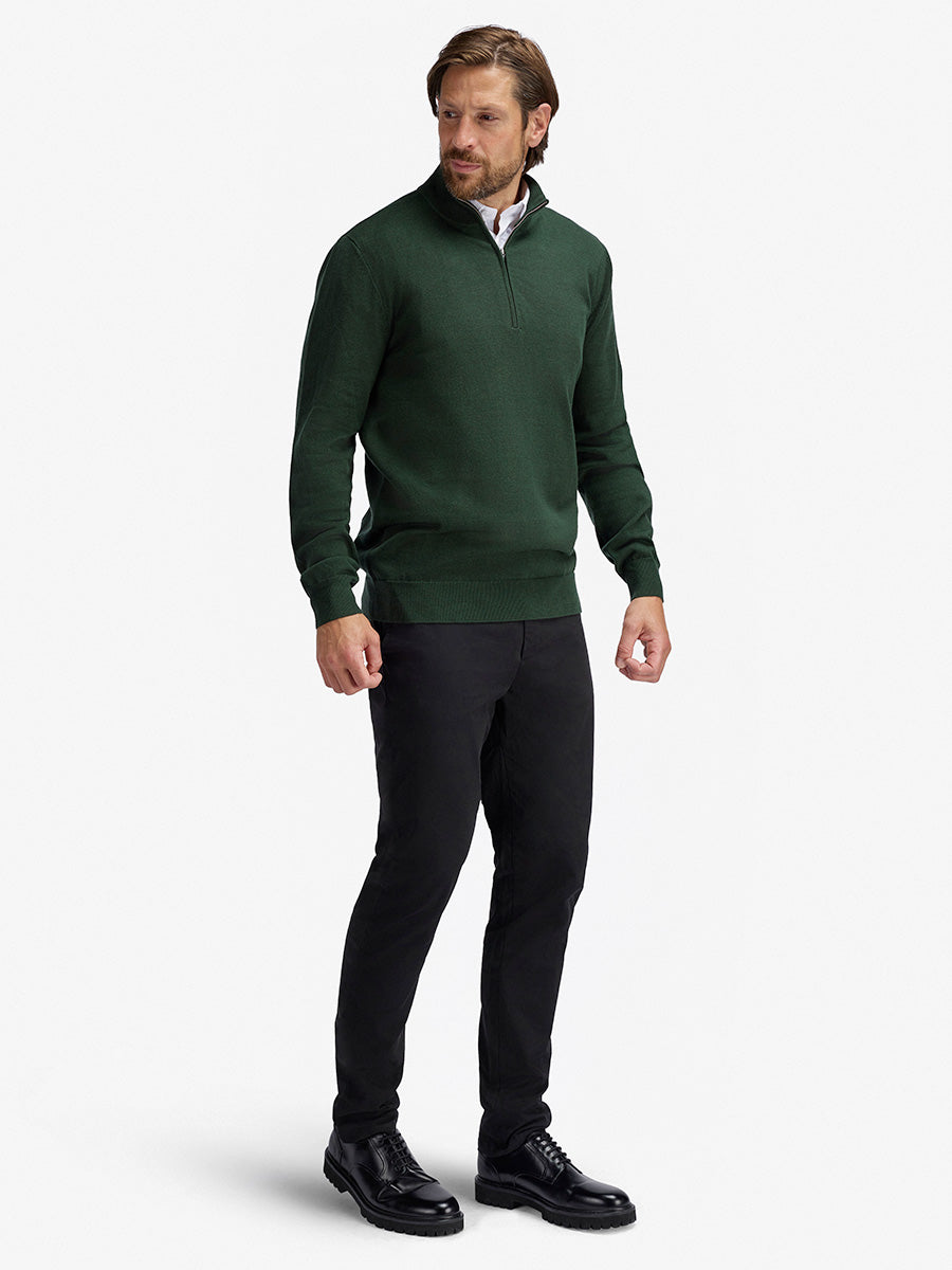 Kvist Merino 3/4-Zip Grønn