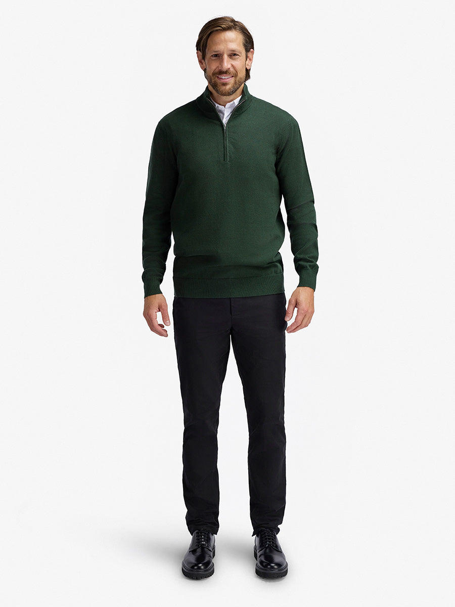 Kvist Merino 3/4-Zip Grønn