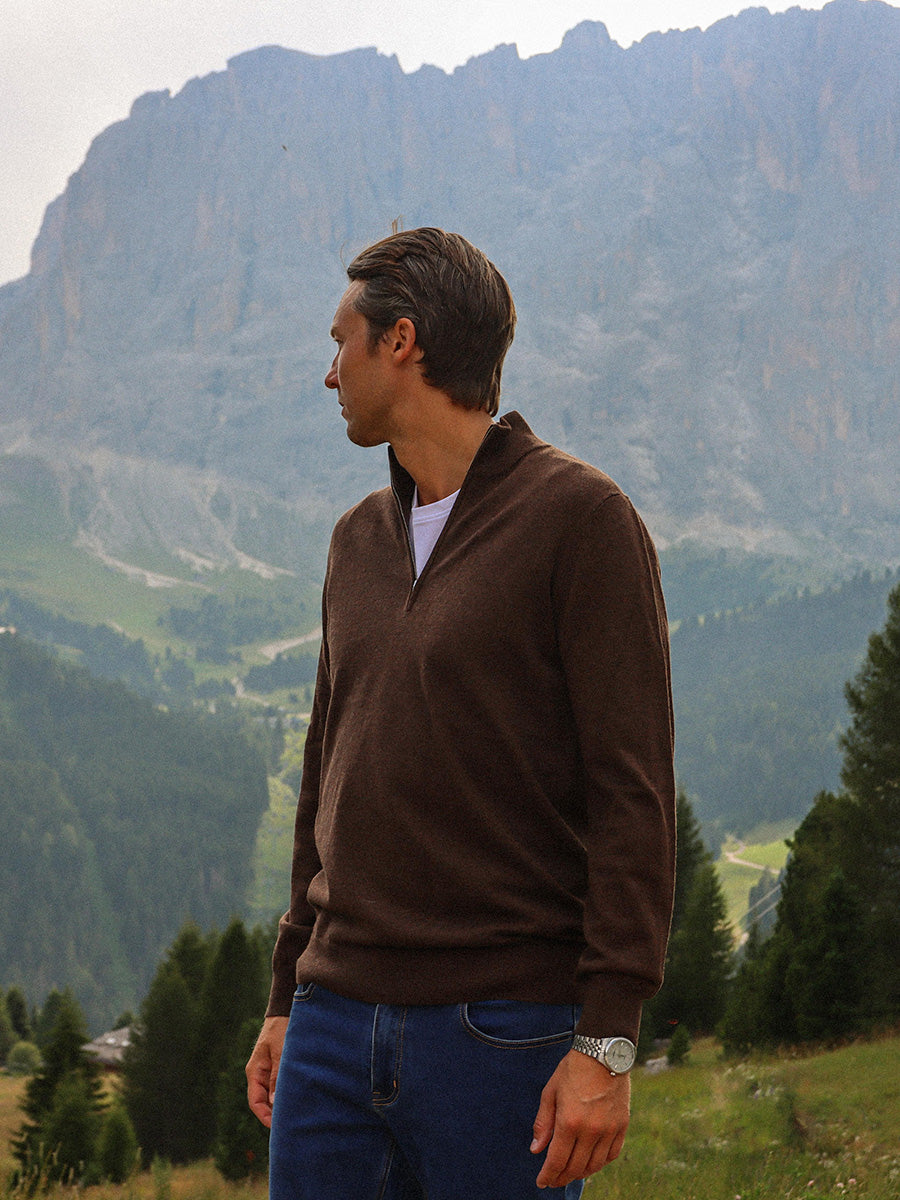 Kvist Merino 3/4-Zip Espresso