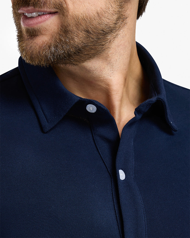 Piqué Button Down Navy