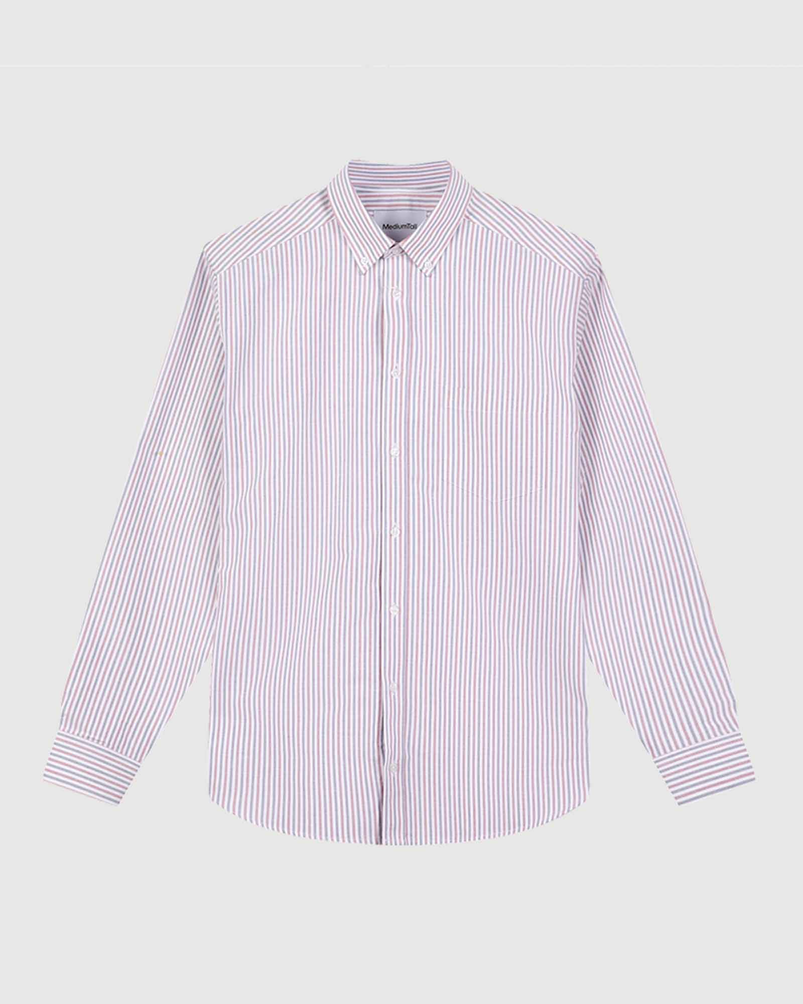 2pk Perfect Shirt: Blå Lin + Stripet